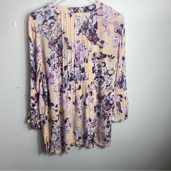 J Jill Floral Blouse Boho floral blouse size large 1826 - Picture 3 of 3